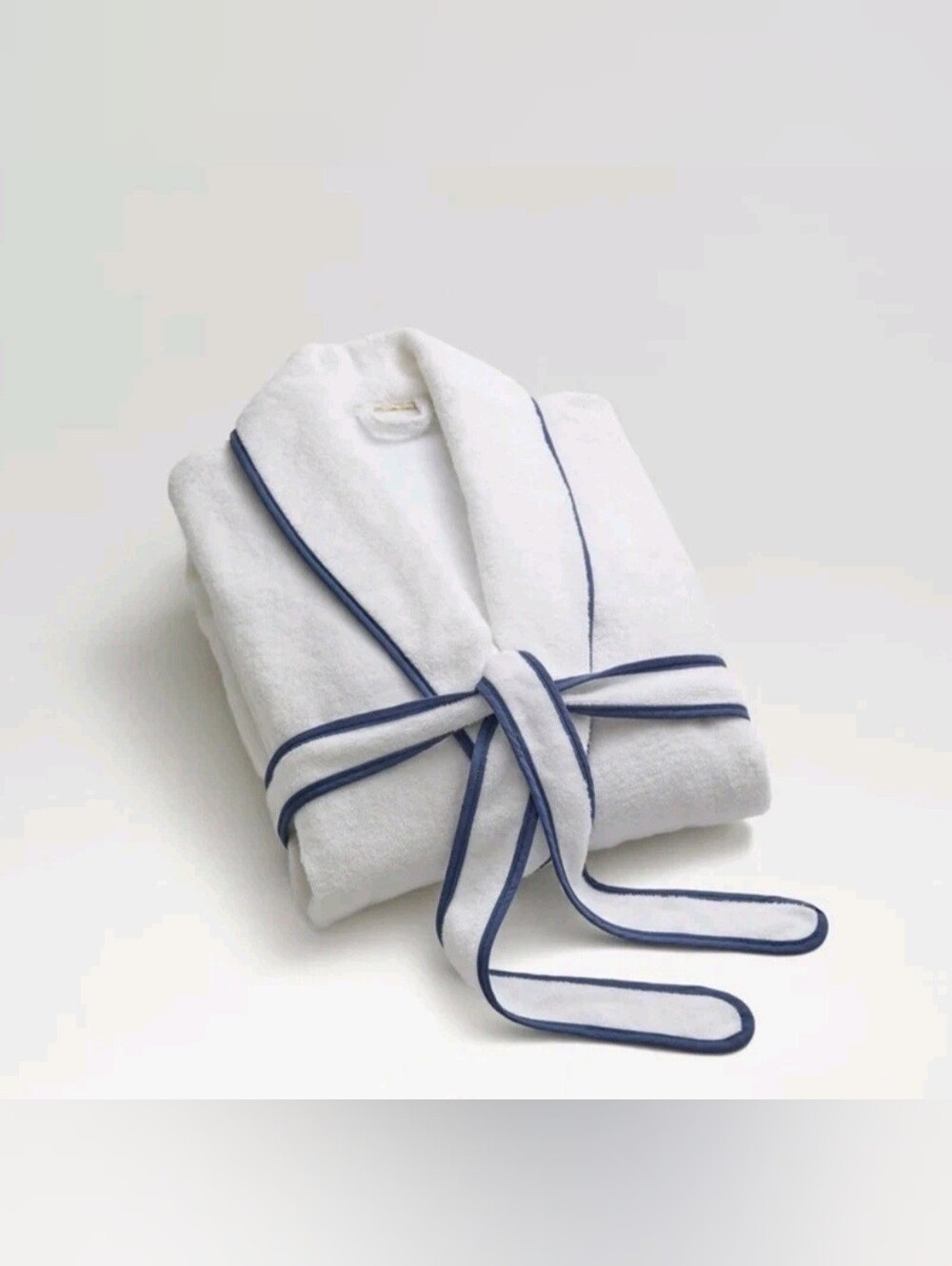 Christy Boundary Turkish Cotton Bath Robe LARGE Denim Blue NWT